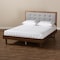 Baxton Studio Viviana Grey Upholstered and Walnut Wood Full Size Platform Bed 167-9410-9434 - alternate 5